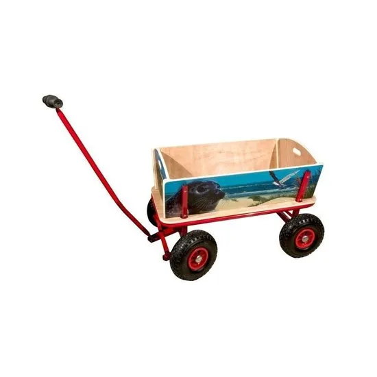Bolderkar / Bolderwagen 90cm met strand print