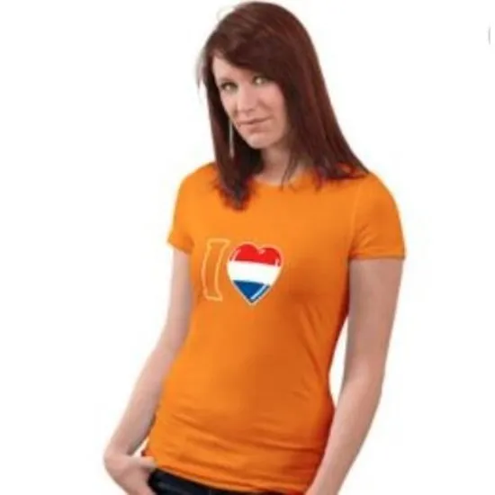 Poloshirt Oranje Hart Vrouwen S