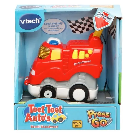 VTech Toet Toet Auto's - Press & Go - Brent Brandweer