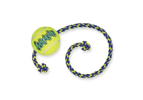 KONG KONG Air Squeaker Tennis Ball met touw