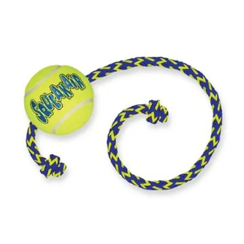KONG KONG Air Squeaker Tennis Ball met touw