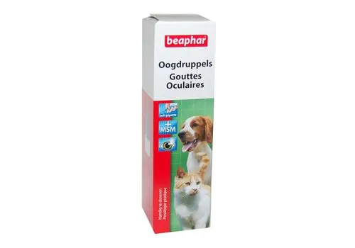 Beaphar Oogdruppels 50 ml met MSM | Voor het reinigen en verzorgen van ogen en oogleden bij honden en katten
