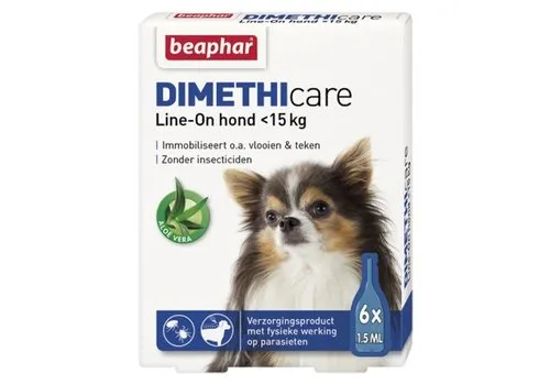 Beaphar DIMETHIcare Line-On Hond 6 pipetten | Tegen vlooien en teken zonder insecticiden