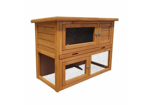 Duvo+ Konijnenhok Barnie bruin | 95 x 45 x 70 cm