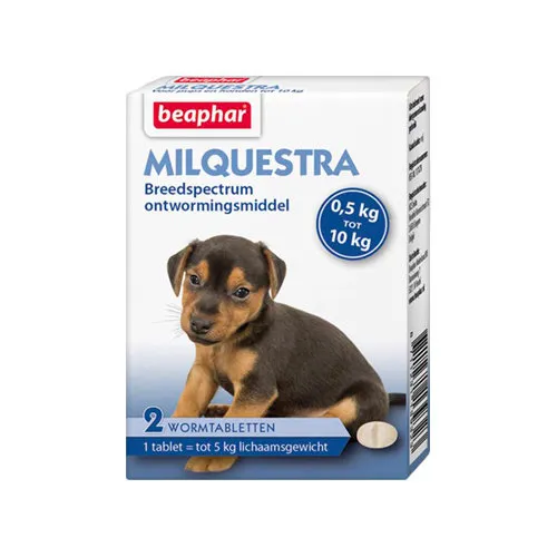 Beaphar Milquestra Breedspectrum Ontwormingstabletten Hond en Pup | 2 of 4 Tabletten