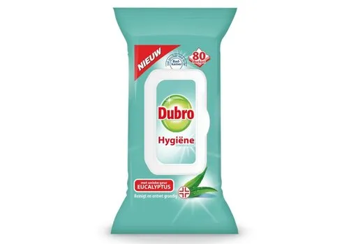 Dubro Hygiëne Desinfectie Doekjes zonder bleek - 80 stuks Dubro Hygiëne Desinfectie Doekjes zonder bleek - 80 stuks