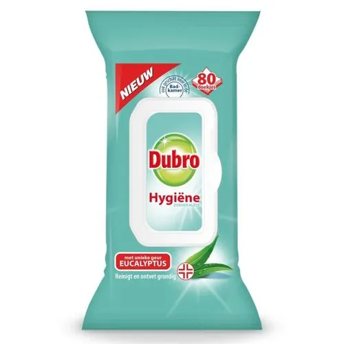 Dubro Hygiëne Desinfectie Doekjes zonder bleek - 80 stuks