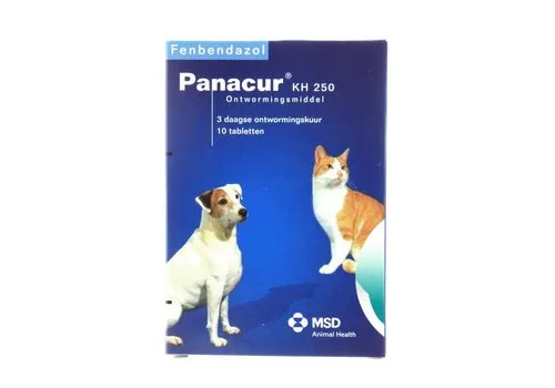 Panacur Ontwormingstabletten hond en kat 250 mg tegen spoelwormen, haakwormen, zweepwormen en lintwormen | 10 tabletten