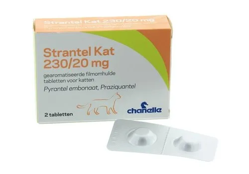 Chanelle Strantel Ontwormingstabletten Kat tegen Spoel- en Lintwormen | 230/20 mg | 2 Tabletten