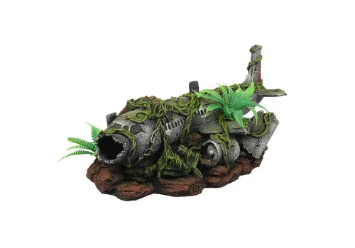 Terra Della Vliegtuigwrak jungle terrariumornament
