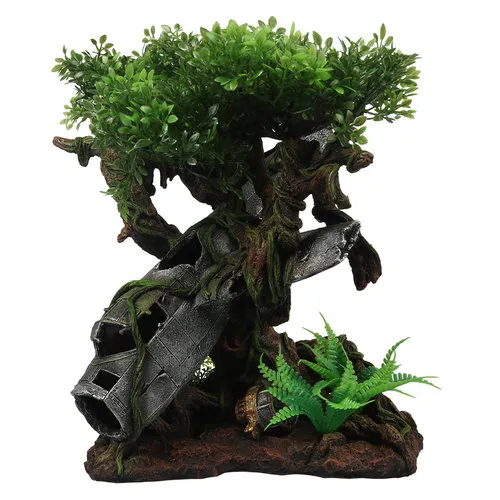 Terra Della Vliegtuigwrak boom terrariumornament