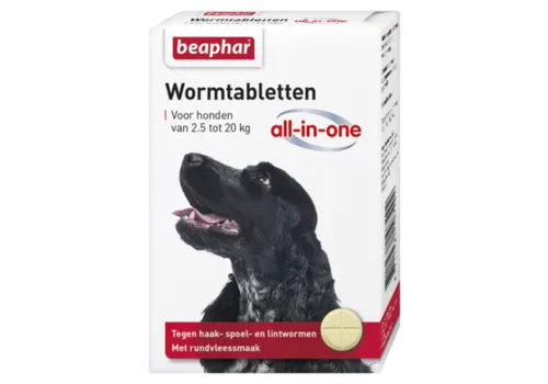 Beaphar Ontwormingstabletten Hond | 2 of 4 Tabletten | Tegen Spoel-, Haak- en Lintwormen