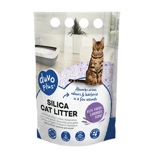 Duvo+ Premium silica kattenbakvulling lavendel