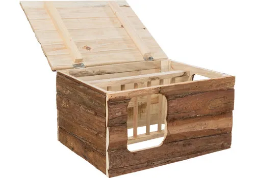 Natural living Huis met ruif schorshout