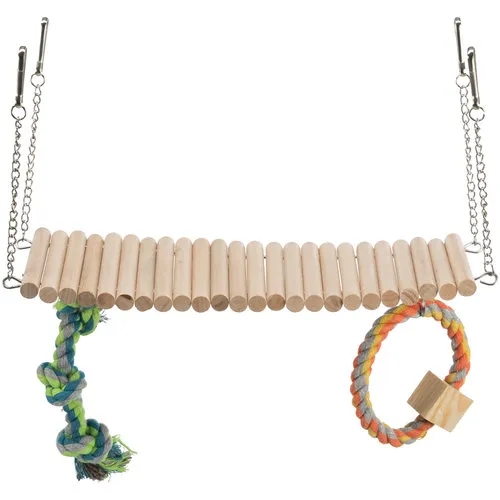 Trixie Hangbrug hout met flos speelgoed