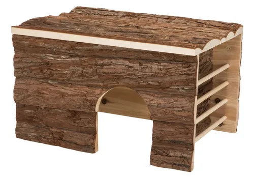Natural living Houten huis Ila met ruif schorshout