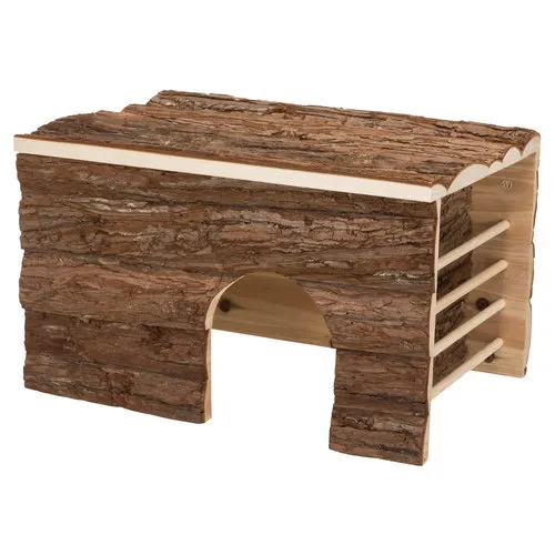 Natural living Houten huis Ila met ruif schorshout