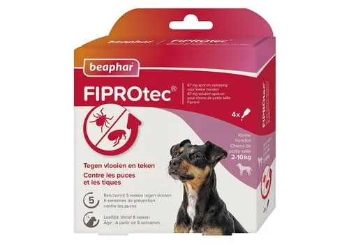 Beaphar FIPROtec Spot-On Hond tegen Vlooien- en Tekenpipetten| 4 Pipetten