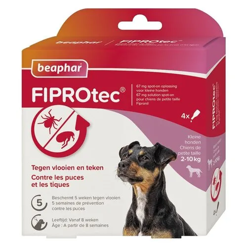 Beaphar FIPROtec Spot-On Hond tegen Vlooien- en Tekenpipetten| 4 Pipetten