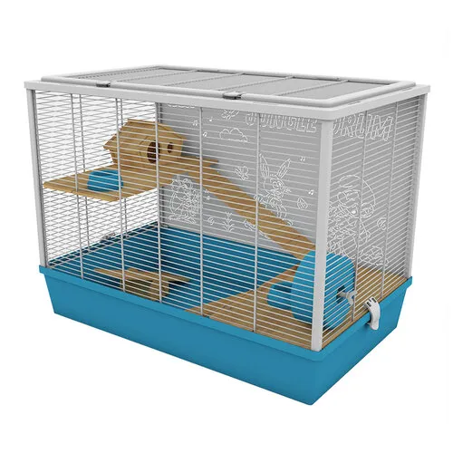 Duvo+ Smurfs Blauw knaagdierenverblijf met Smurf-design