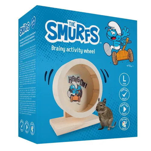 Duvo+ Smurfs Houten looprad 29 cm voor kleine knaagdieren