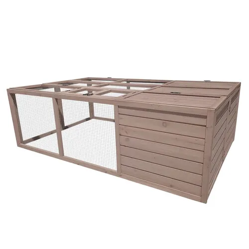 Duvo+ Konijnenhok Hopper Forest Taupe | 160 x 100 x 50 cm