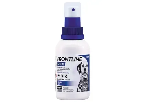 Frontline Vlooienspray Hond en Kat 100 ml | Fipronil 2,5 mg/ml | Tegen Vlooien en Teken bij Honden