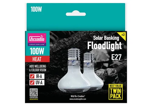 Arcadia Solar Basking Floodlight 100W Twin Pack