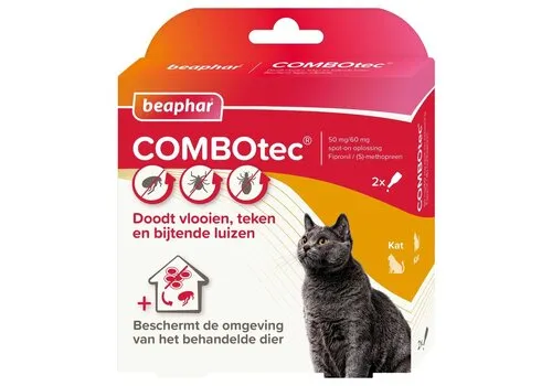 Beaphar COMBOtec Vlooien- en Tekenmiddel Kat vanaf 1 kg | 2 Pipetten