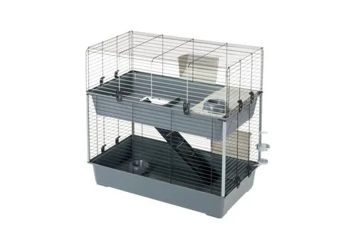 Ferplast Konijnenkooi Rabbit 100 Dubbel Grijs