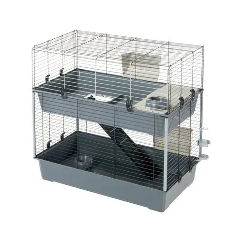 Ferplast Konijnenkooi Rabbit 100 Dubbel Grijs