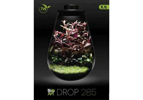 BIOART Drop 285 zwart nano plantenterrarium met LED