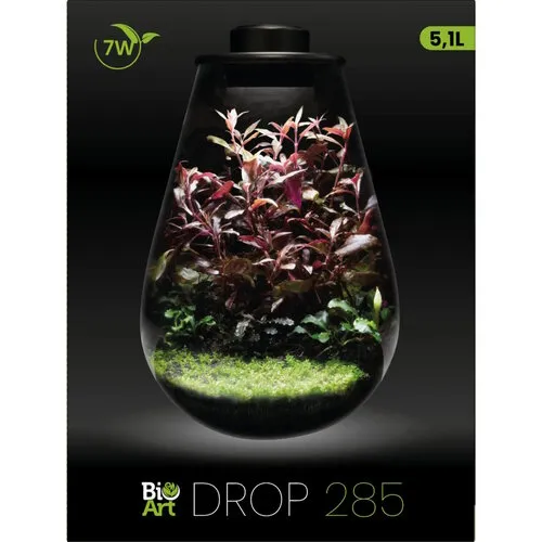 BIOART Drop 285 zwart nano plantenterrarium met LED