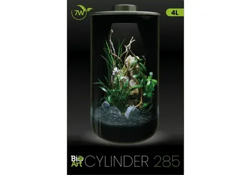 BIOART Glazen plantencilinder 285 zwart met LED