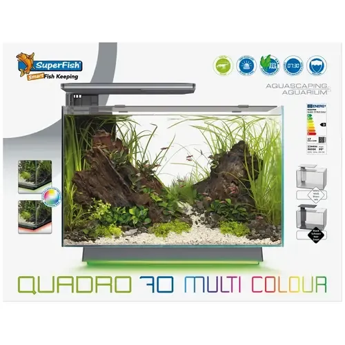 SuperFish Quadro 70 Multi Colour Zwart | 55 x 35 x 45,7CM