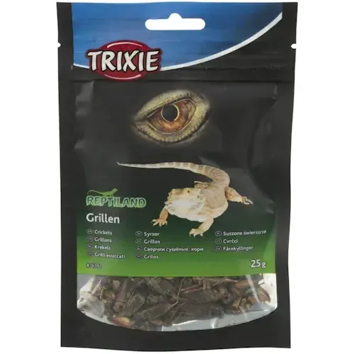 Trixie Gedroogde krekels 25 g | aanvullend voer voor reptielen en kleine zoogdieren