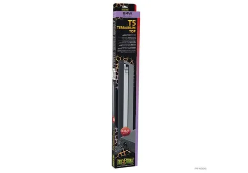 Exo Terra Ex t5 terrarium top reptile uvb armatuur Zwart 24W-600MM