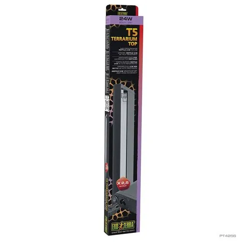 Exo Terra Ex t5 terrarium top reptile uvb armatuur Zwart 24W-600MM