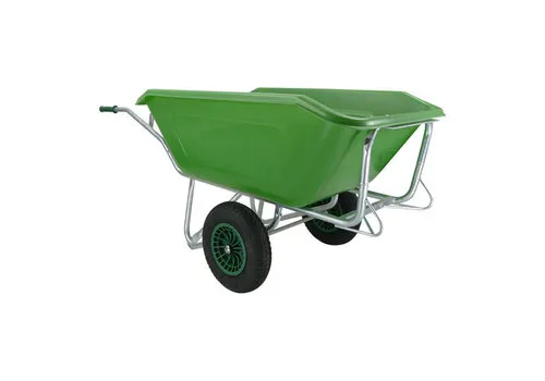 Fort Kruiwagen F&S 350 Liter Groen Met 2 Luchtwielen