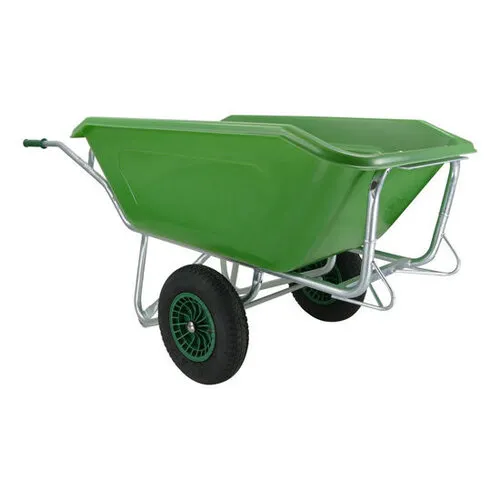 Fort Kruiwagen F&S 350 Liter Groen Met 2 Luchtwielen