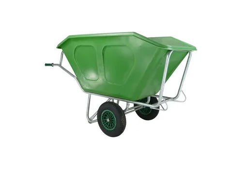 Fort Kruiwagen F&S 500 Liter Groen Met 2 Luchtbanden