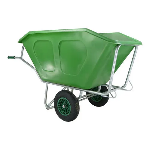 Fort Kruiwagen F&S 500 Liter Groen Met 2 Luchtbanden