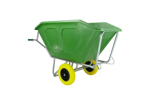 Fort Kruiwagen F&S 500 Liter Groen Met 2 Anti-Lek Banden