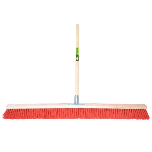 MM Eurotool Extra brede bezem rood met stokhouder en steel | 150 cm