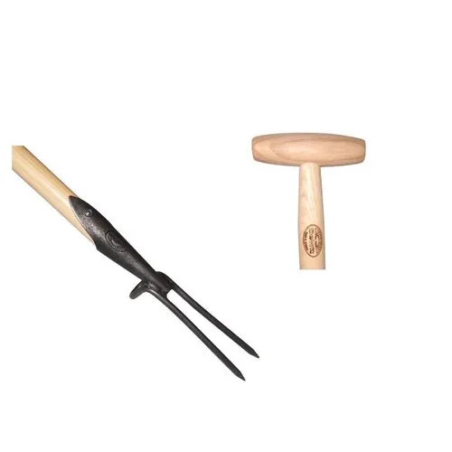De Wit Wiedvork 2 Tands Met Essen T-steel 80 Centimeter