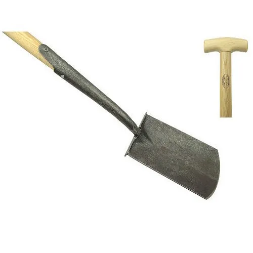 De Wit Zwanehals spade met opstapjes en essen houten steel
