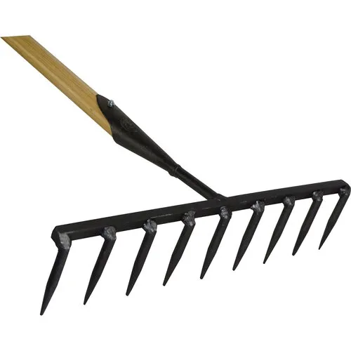 De Wit Zaadhark 9 Tands Rond Met Essen Steel 170 Centimeter