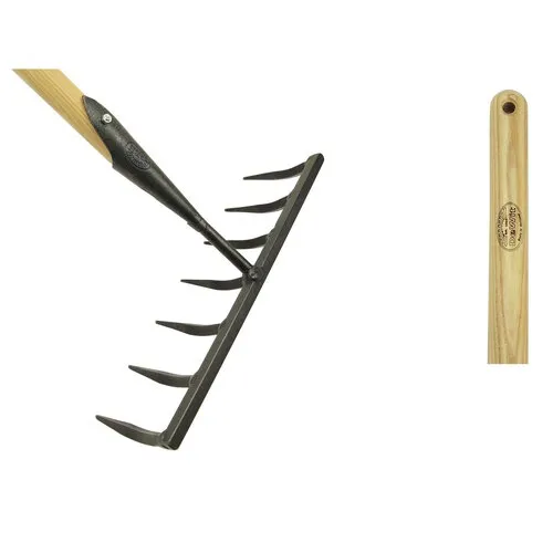 De Wit Zaadhark 7 Tands Rond Met Essen Steel 170 Centimeter