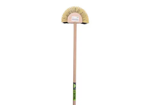 MM Eurotool Raagbol FSC 12.5 Centimeter Hout Met Zwart Kunsthaar En Houtsteel 200 Centimeter