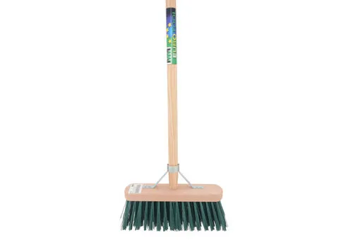 MM Eurotool Bezem FSC 29 Centimeter Kunstvezel Groen Met Steel 140 Centimeter